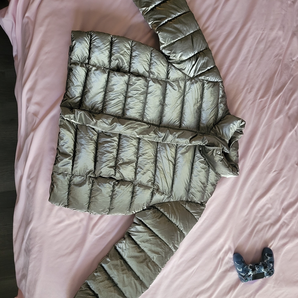 Kids Silver Puffer Jacket - Picture 3 of 3